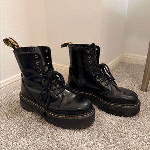 Dr. Martens Black Leather Platform Boots